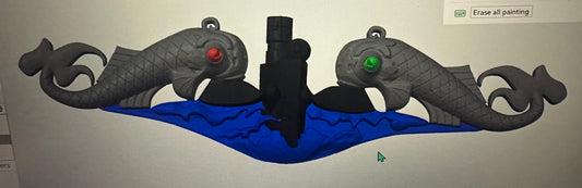 Full color 13.5” Dolphins - Submarine Insignia
