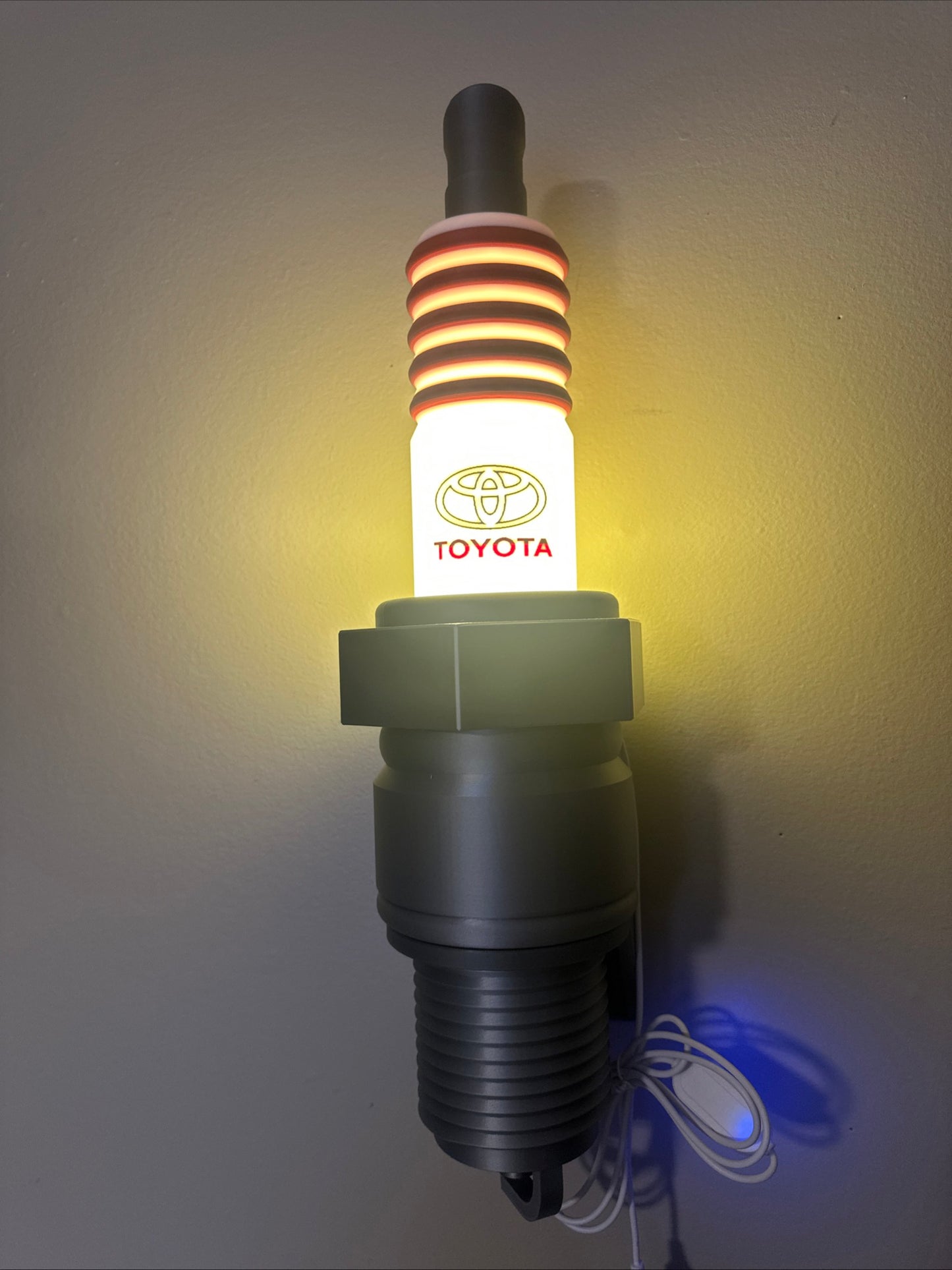 Spark Plug Lamp RGB LED - Email specific logo desired from list.
