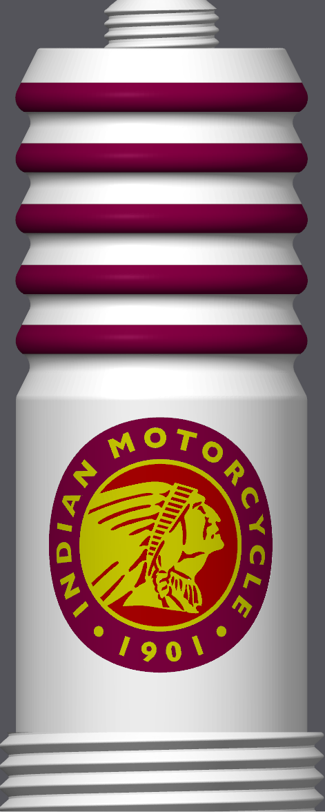 Spark Plug Lamp RGB LED - Email specific logo desired from list.