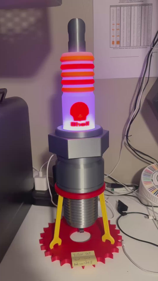 Spark Plug Lamp RGB LED - Email specific logo desired from list.