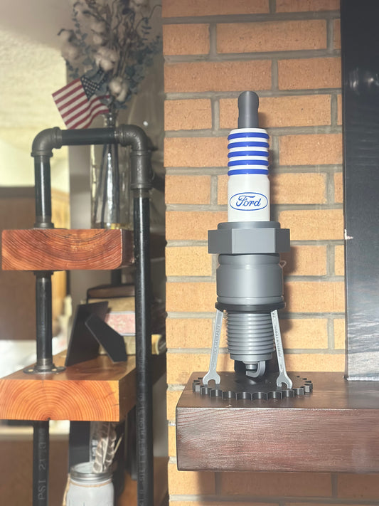 Ford usb lit spark plug lamp with stand