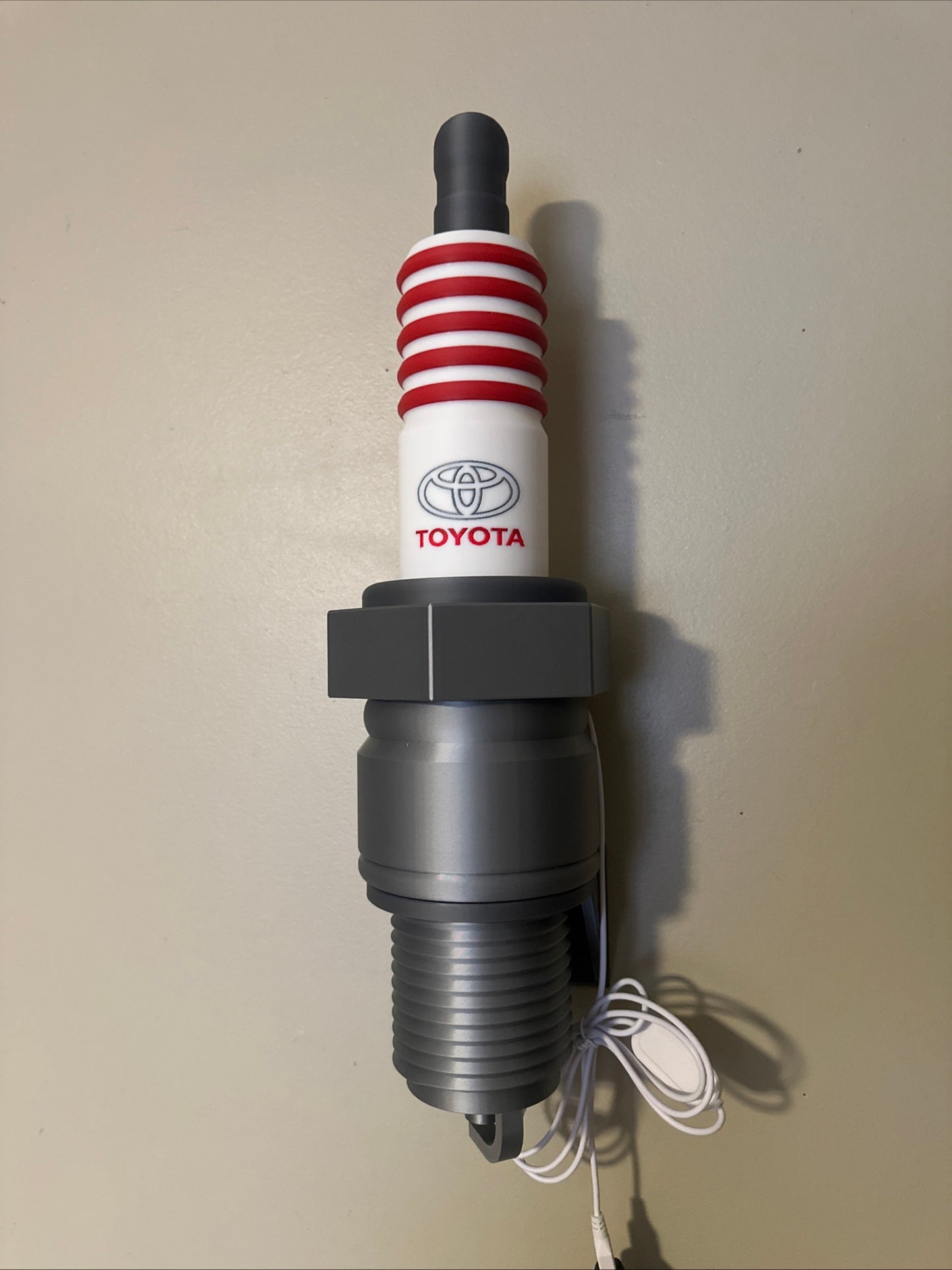 Spark Plug Lamp White LED - Email specific logo desired from list.