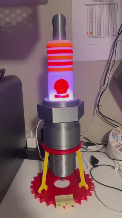 Spark Plug Lamp RGB LED - Email specific logo desired from list.